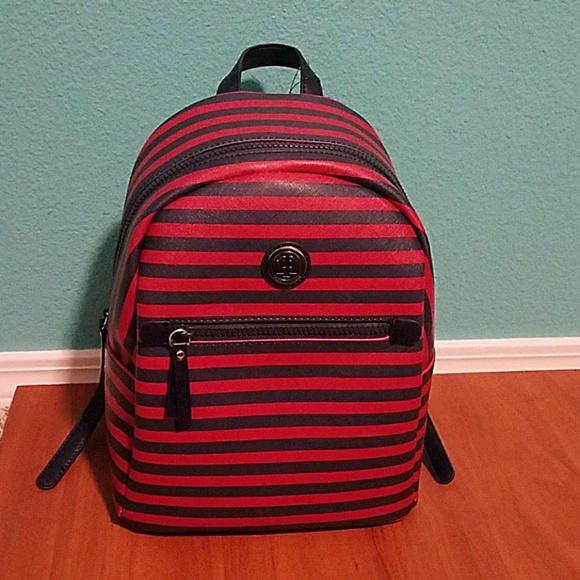 Tommy Hilfiger Handbags - Tommy Hilfiger blue and red striped backpack